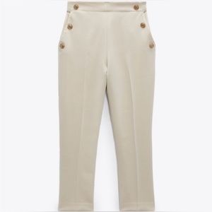 ZARA | Straight leg pant with Metallic buttons | Medium